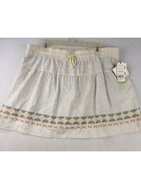 Woolrich Outside Air Eco Rich Skort XL Beige Embroidered Casual Boho Outdoor